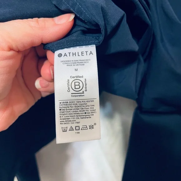 Athleta Navy Midday Relaxed Poplin Button-Down Long Sleeve Shirt, Women’s M - Picture 6 of 12